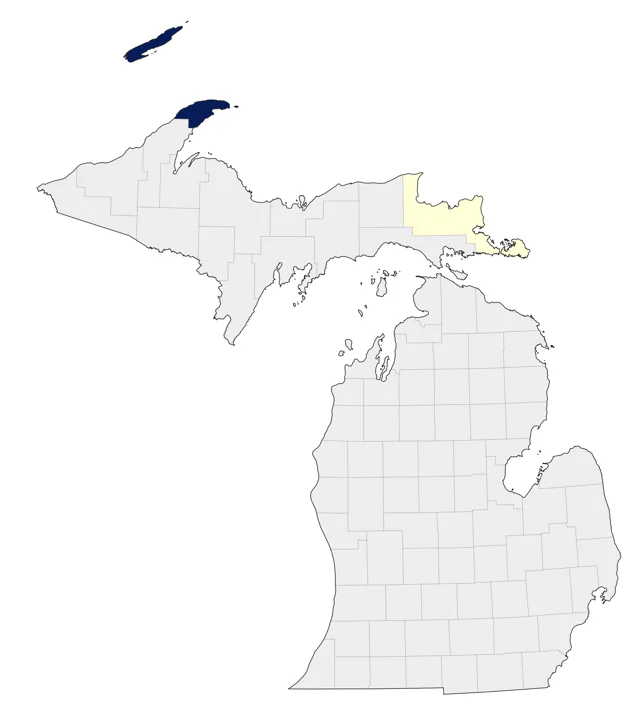 Hepatic Tanager county map