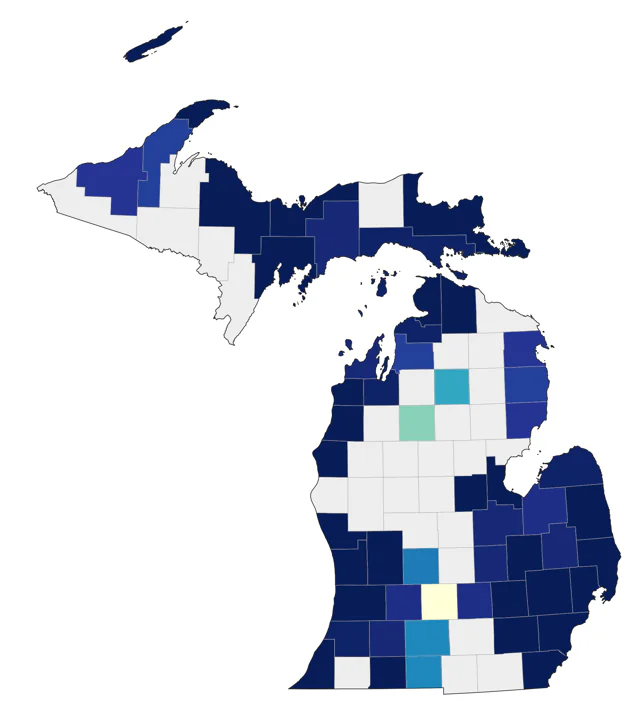 Iceland Gull county map