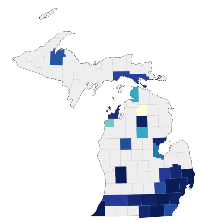 Indian Peafowl county map