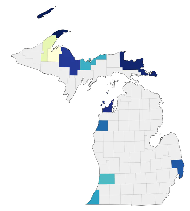Lark Bunting county map