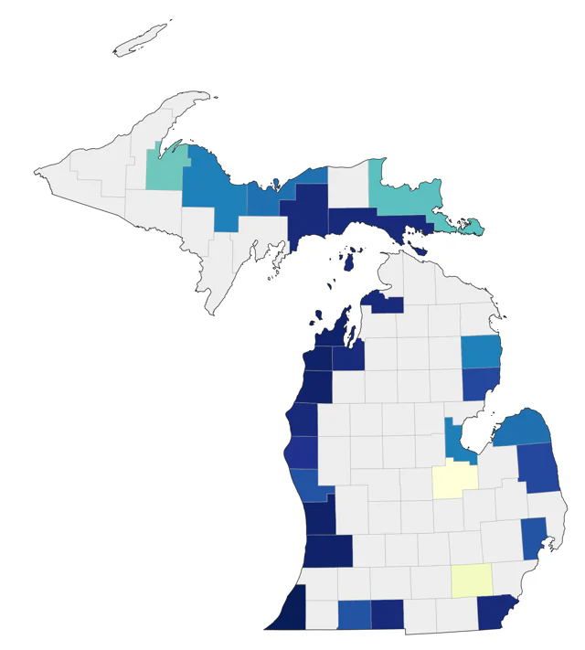 Laughing Gull county map