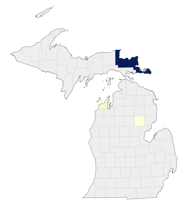 Lazuli Bunting county map