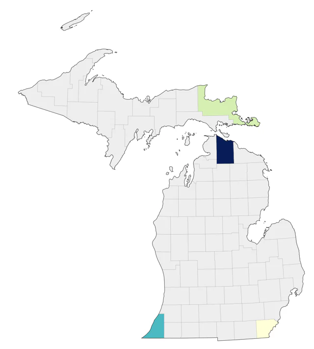 Least Tern county map
