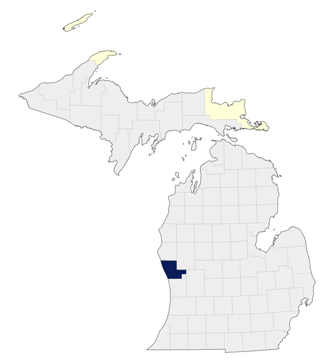 Lewis's Woodpecker county map