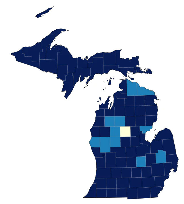 Lincoln's Sparrow county map