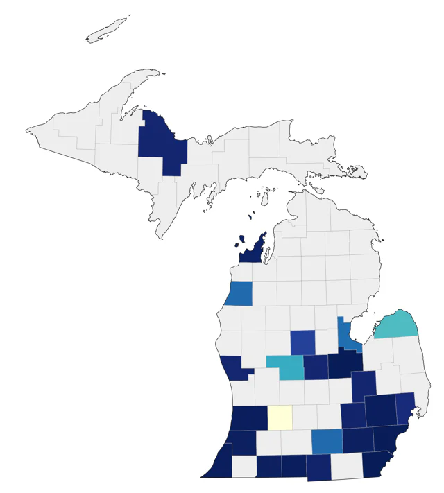 Little Blue Heron county map