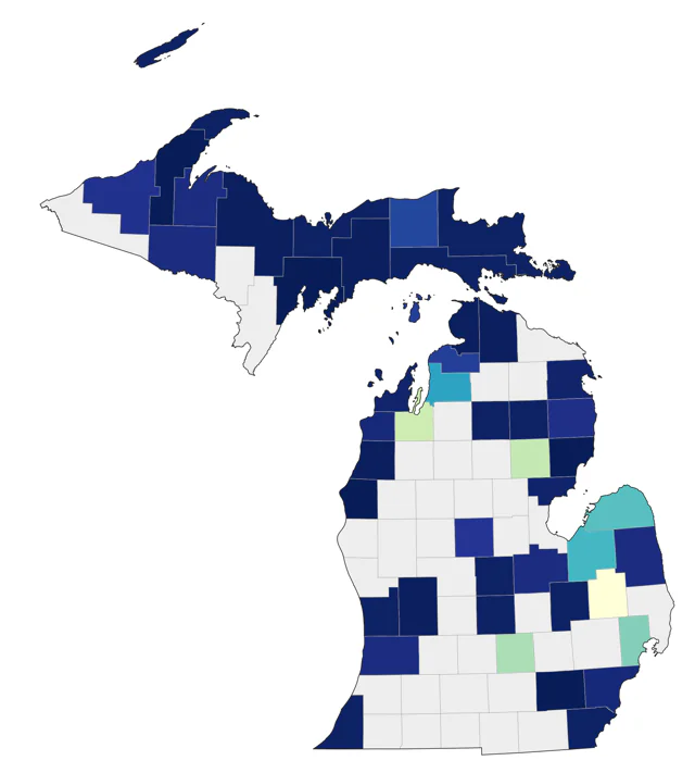 Loggerhead Shrike county map