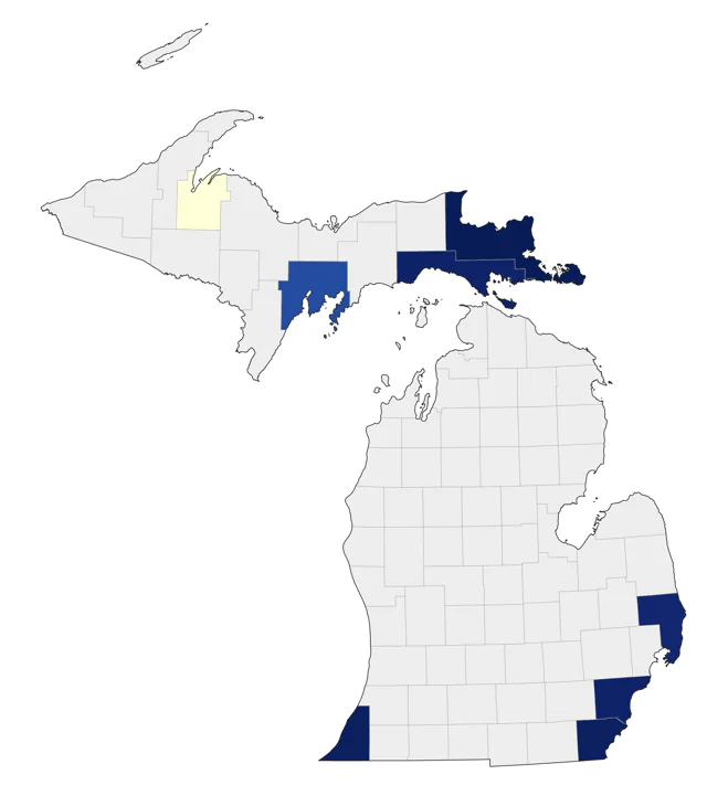 Long-tailed Jaeger county map
