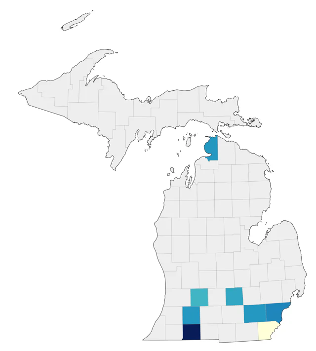 Mandarin Duck county map