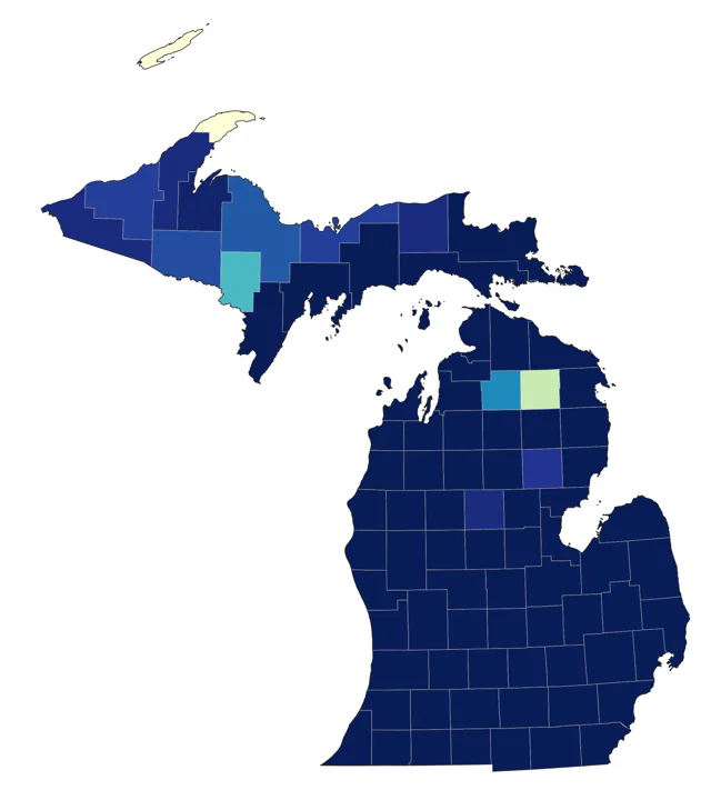 Mute Swan county map