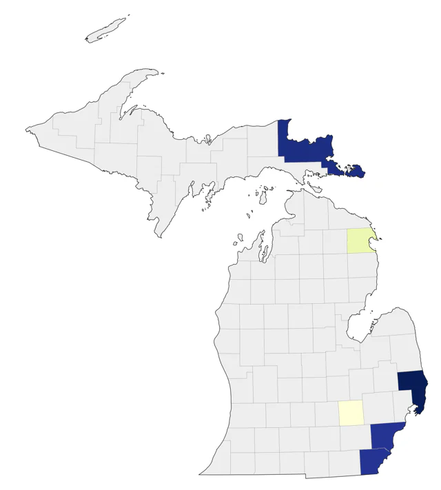 Northern Gannet county map