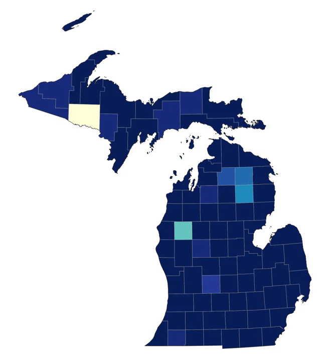Northern Pintail county map