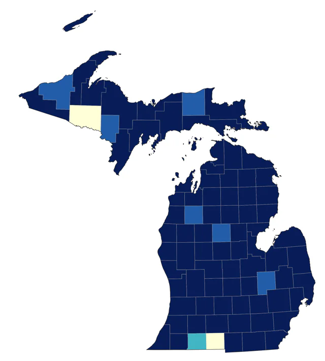 Northern Shrike county map