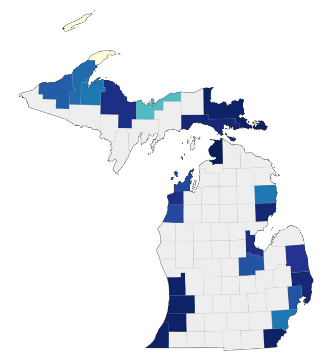 Parasitic Jaeger county map