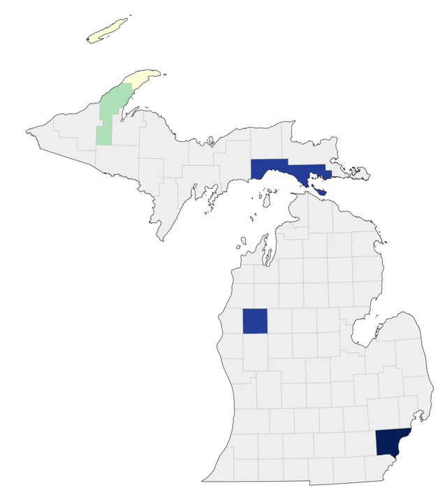 Passenger Pigeon county map