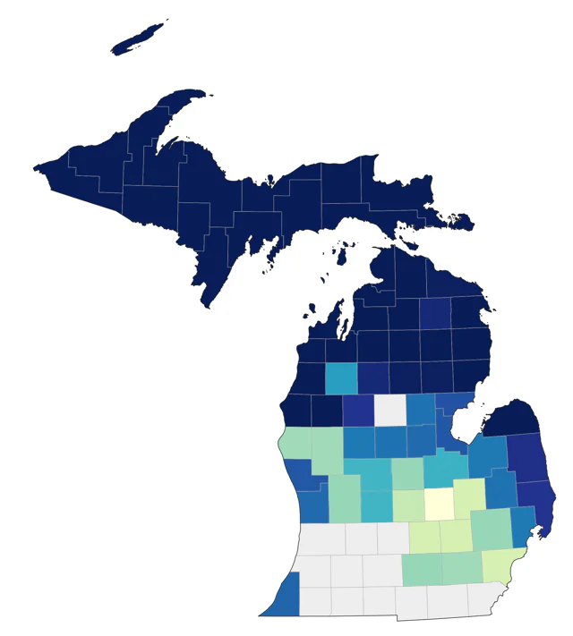 Pine Grosbeak county map