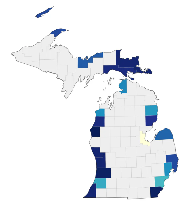 Purple Sandpiper county map