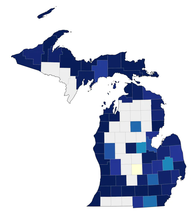 Red-throated Loon county map