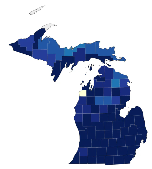 Ring-necked Pheasant county map