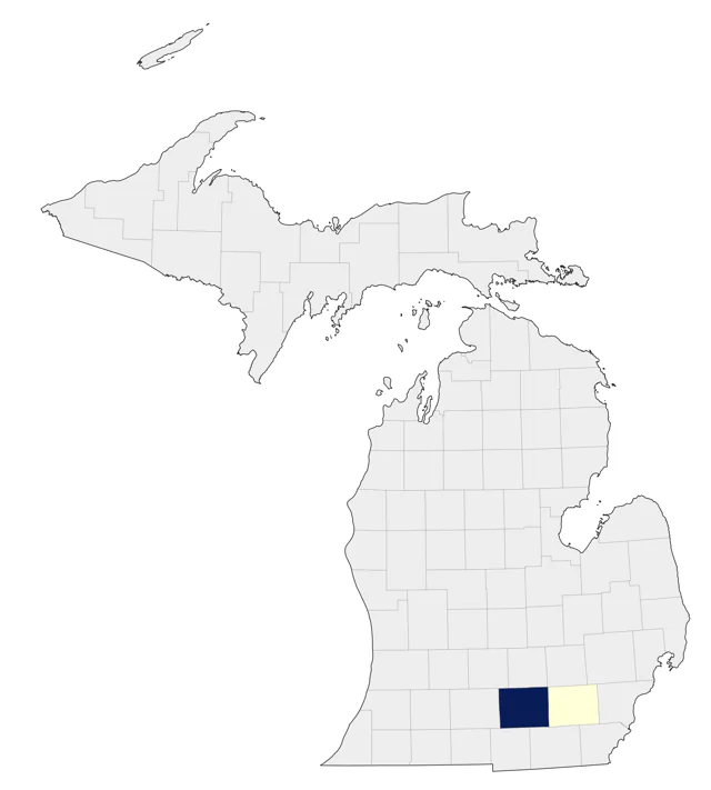 Roseate Spoonbill county map
