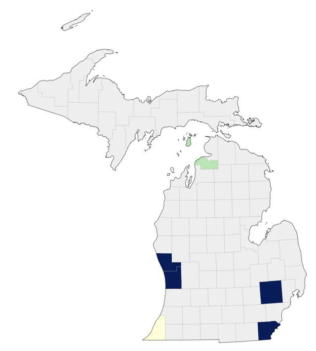 Ruddy Shelduck county map