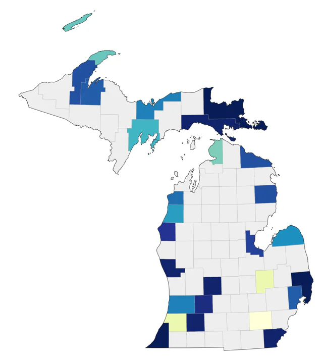 Sabine's Gull county map