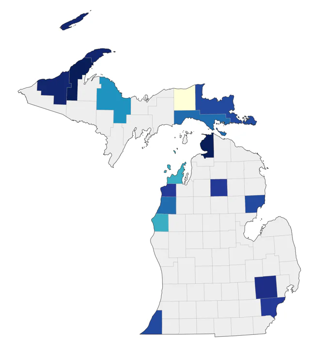 Say's Phoebe county map