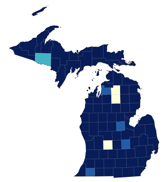 Sedge Wren county map