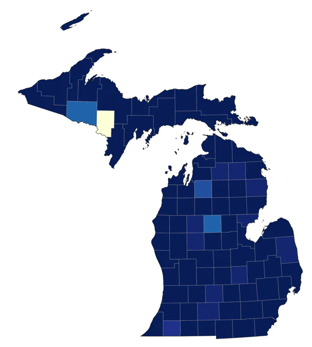 Semipalmated Sandpiper county map