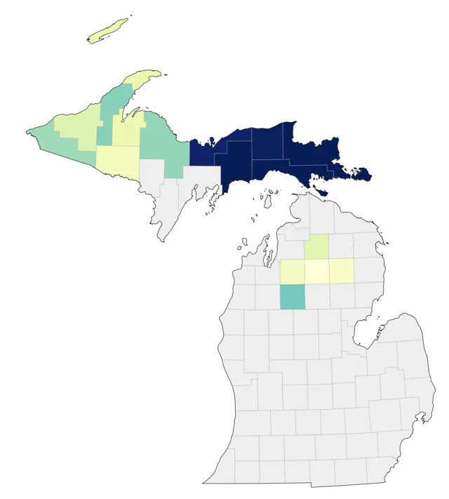 Sharp-tailed Grouse county map