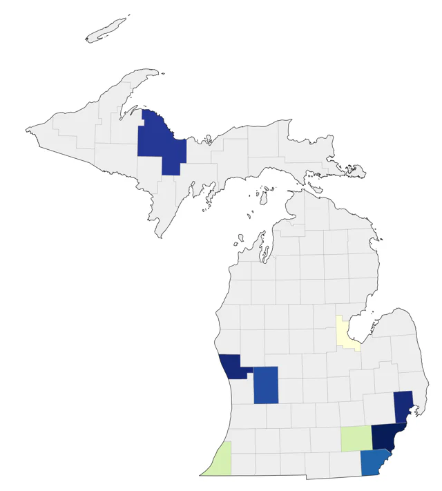 Slaty-backed Gull county map