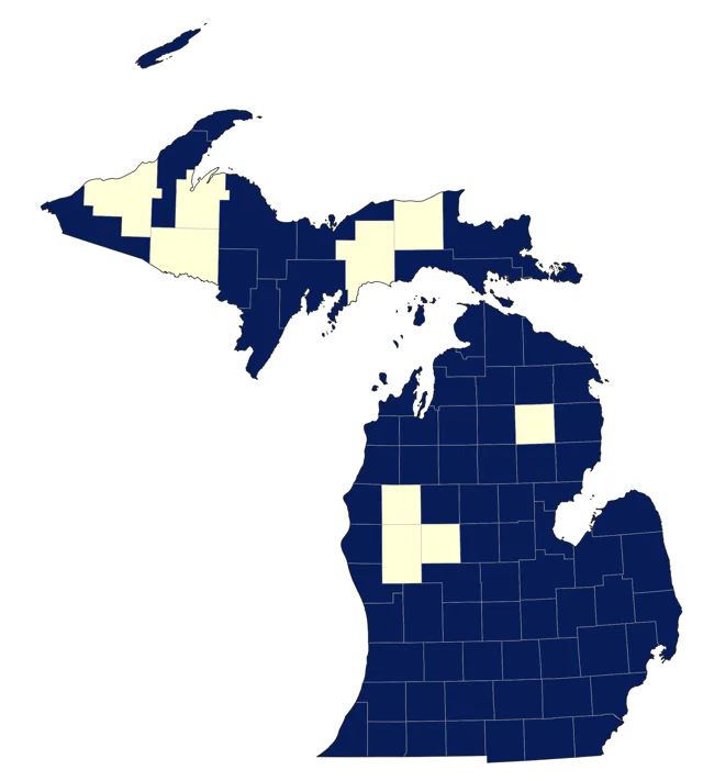Snow Bunting county map