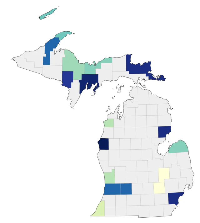 Spotted Towhee county map