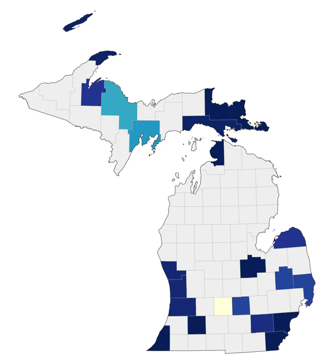 Swainson's Hawk county map