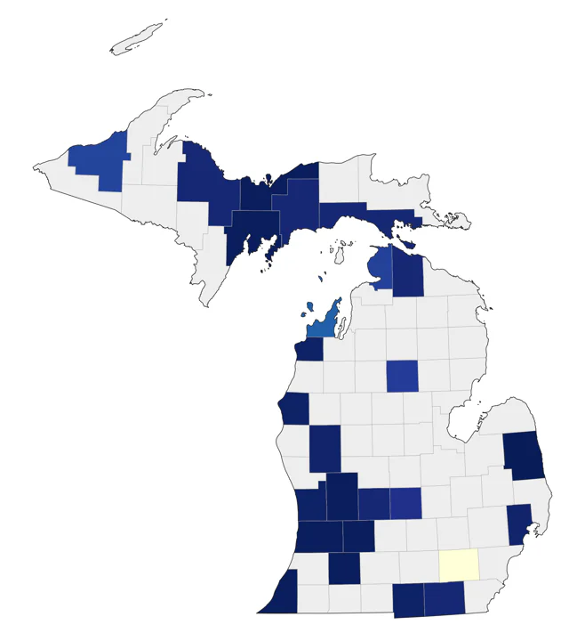 Swallow-tailed Kite county map