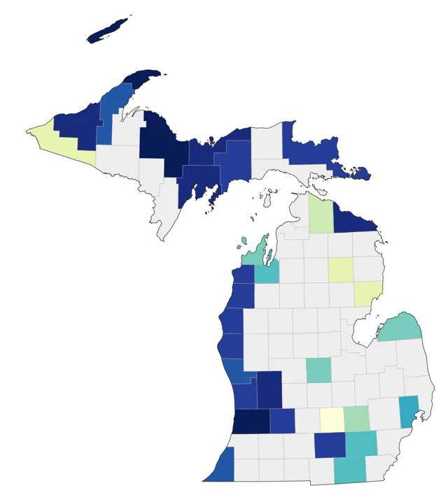 Townsend's Solitaire county map