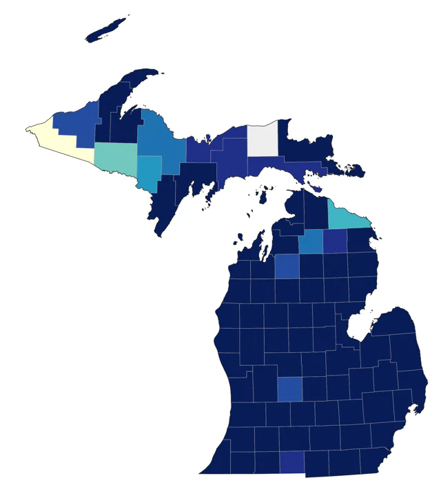 Tundra Swan county map
