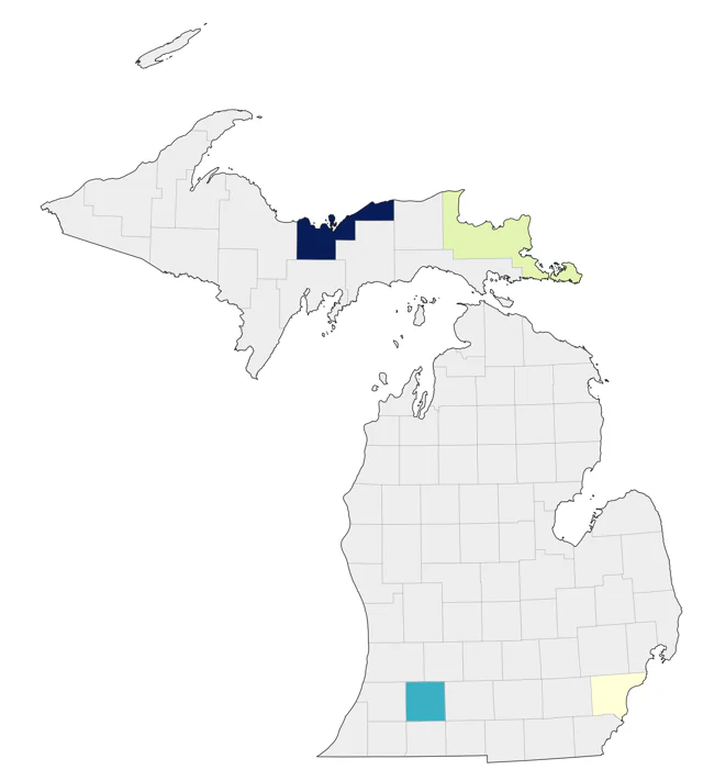 Virginia's Warbler county map