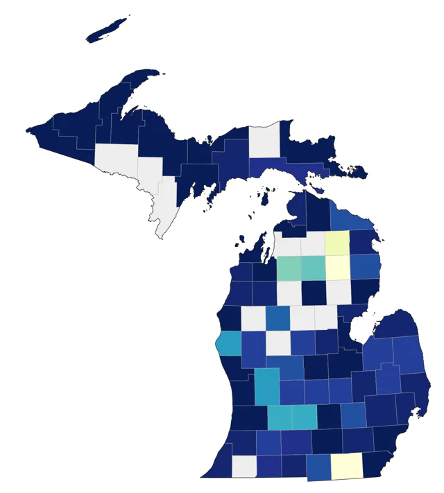 White-rumped Sandpiper county map