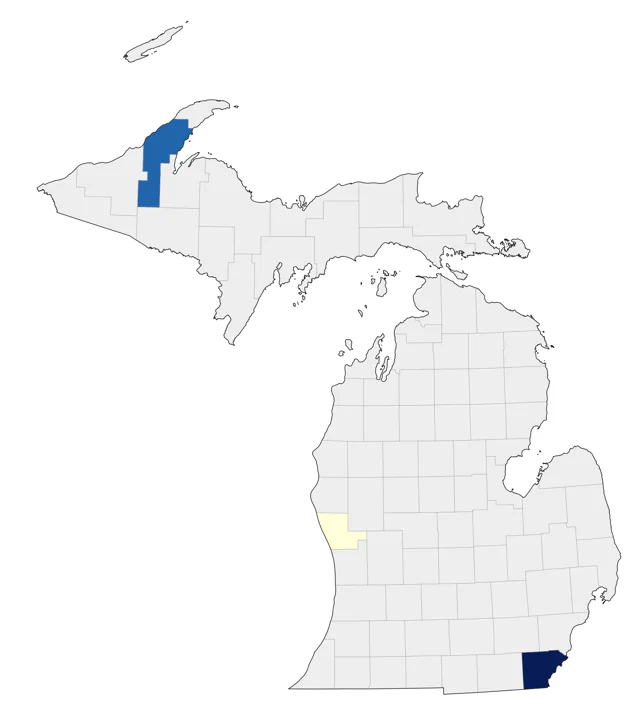 White Wagtail county map