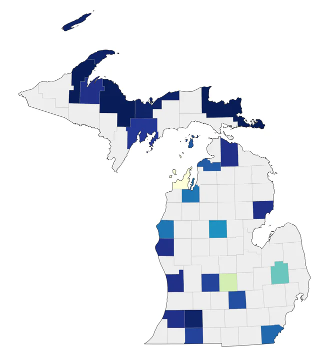White-winged Dove county map