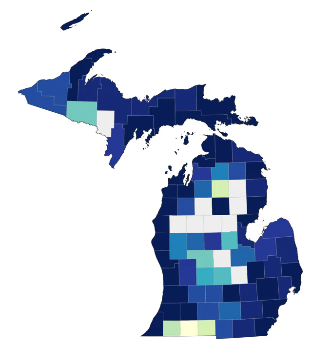 White-winged Scoter county map