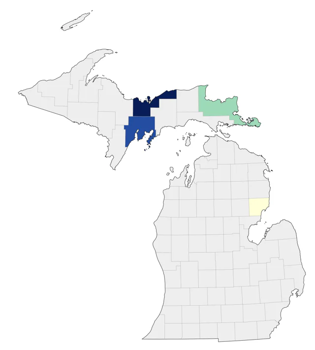 Wilson's Plover county map
