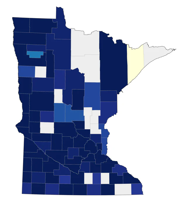 American Avocet county map