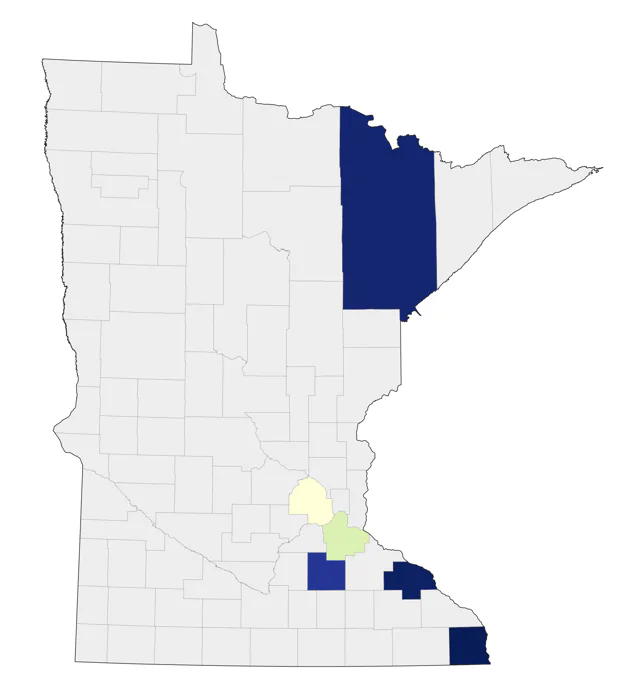 American Barn Owl county map