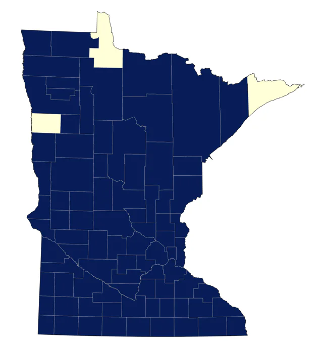 American Coot county map