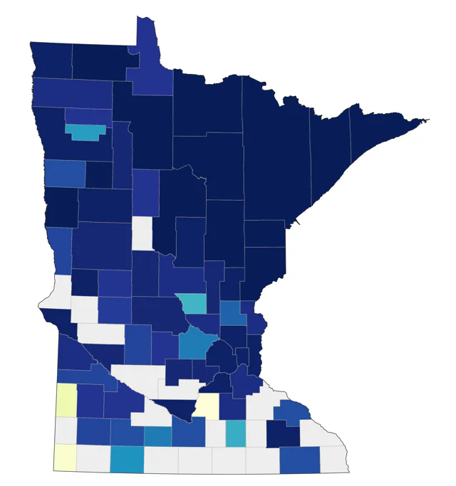 American Goshawk county map