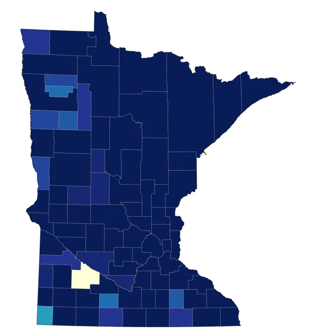 American Herring Gull county map