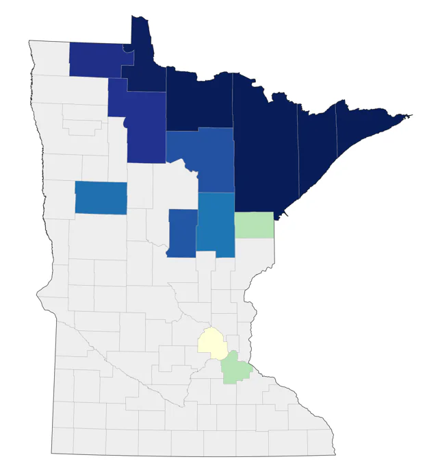 American Three-toed Woodpecker county map