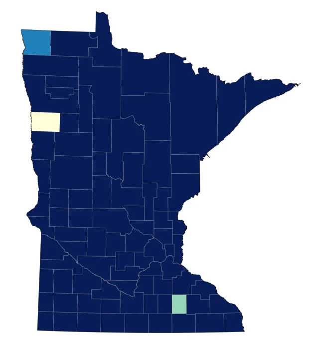 American Wigeon county map